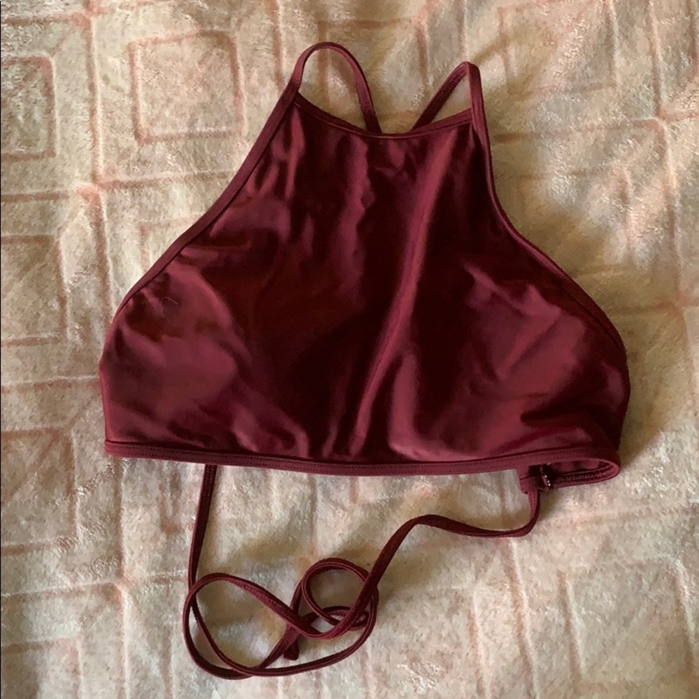 Aerie High Neck Crop Bikini Top